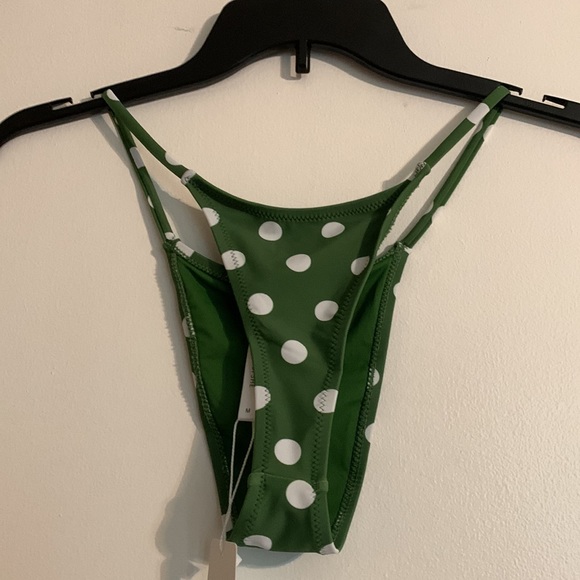Cupshe- Green &White Polka Dot Thong Bikini - Picture 9 of 9